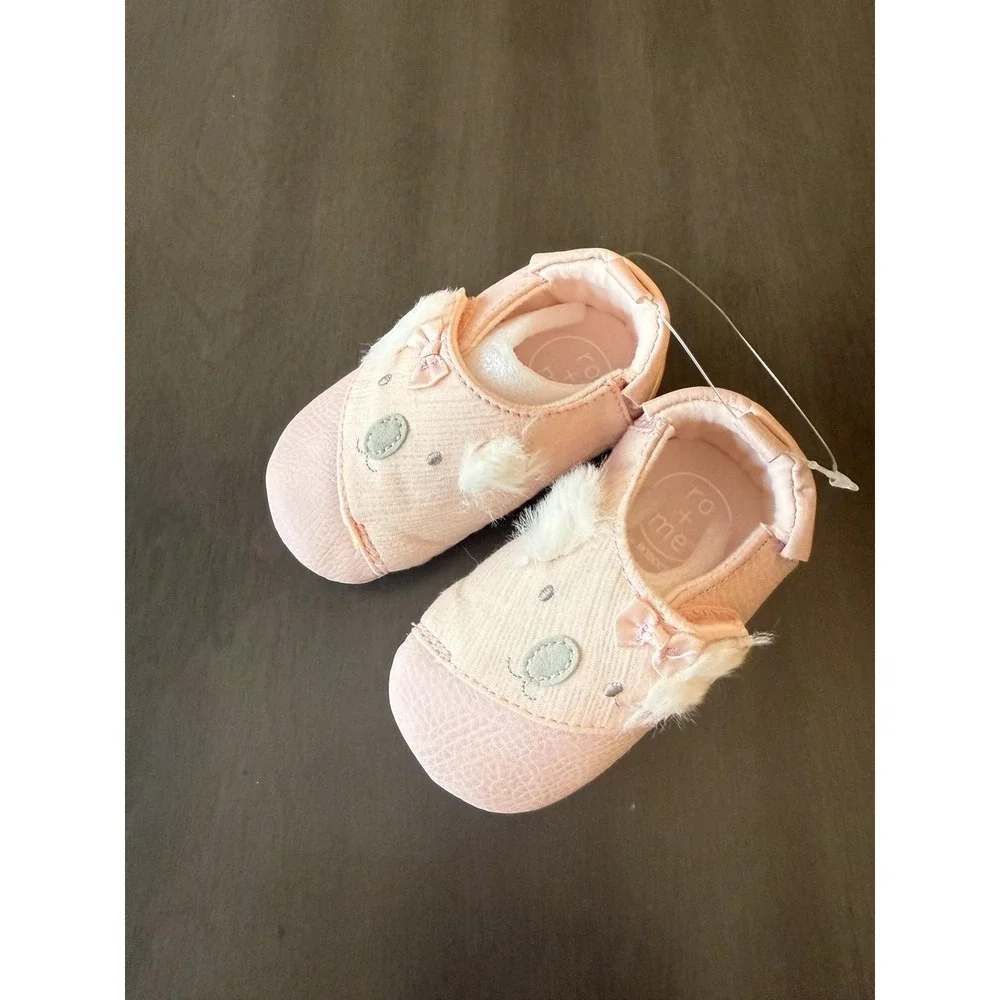 Robeez Shoes Girls Size 3 Pink Kato Koala Mary Jane Crib Slip Resistant 6-12M